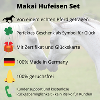 Thumbnail for Makai Hufeisen Set, von echten Pferden getragen, perfektes Geschenk als Symbol für Glück, mit Zertifikat und Glückskarte, 100% Made in Germany, 100% geruchsfrei, kostenlose Rückgabemöglichkeit
