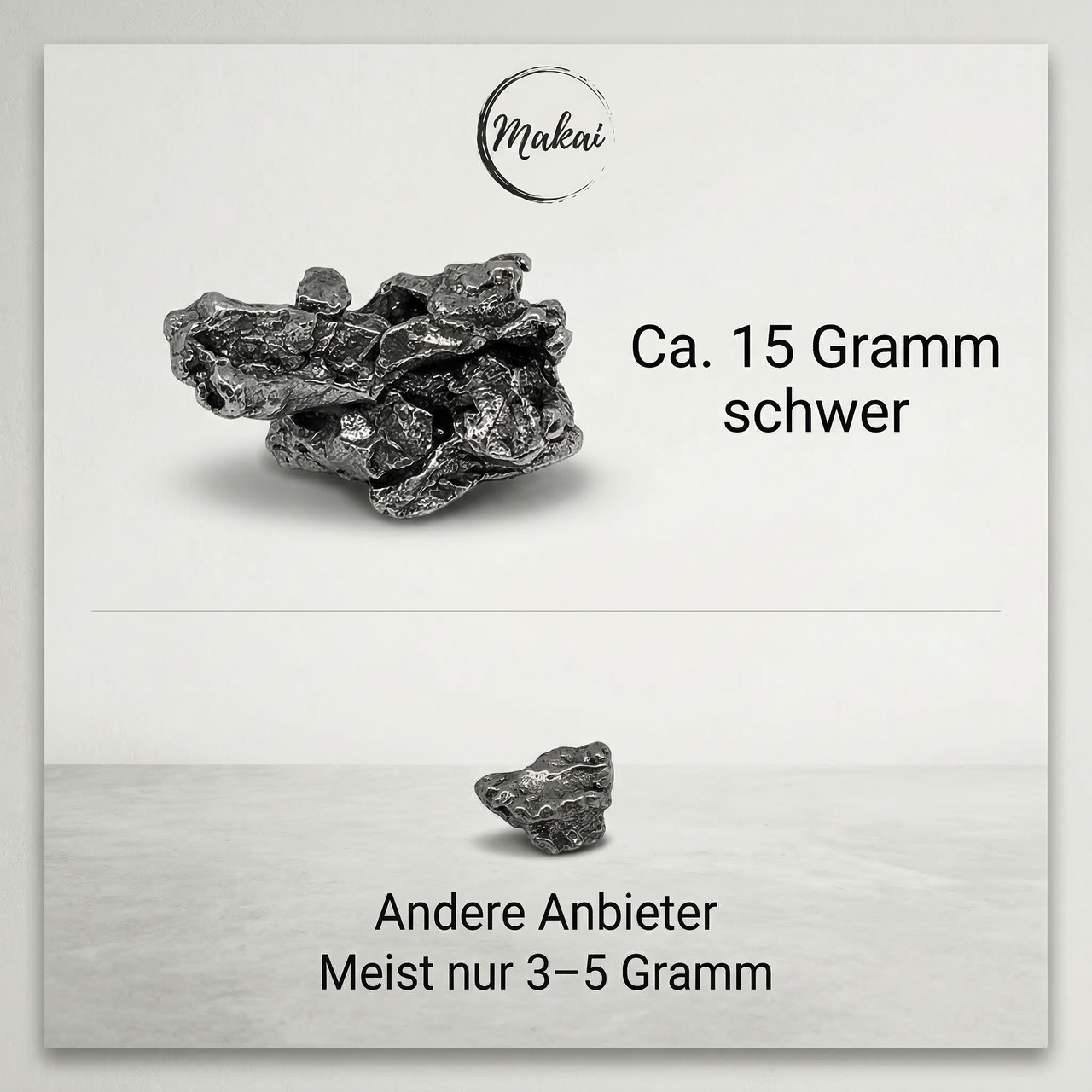 Meteorit mit Blechbox & Echtheitszertifikat