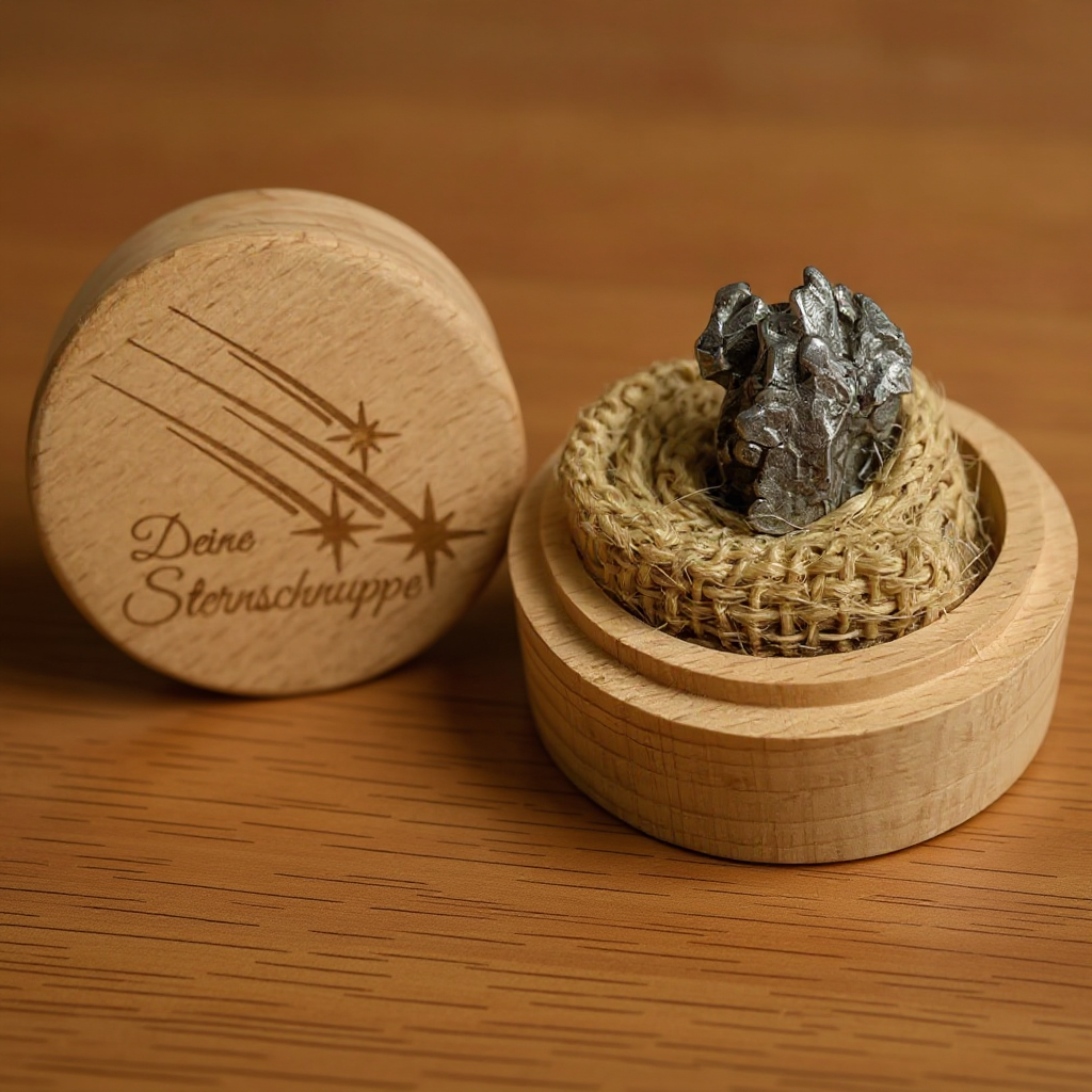 Meteorit mit Holzbox & Echtheitszertifikat
