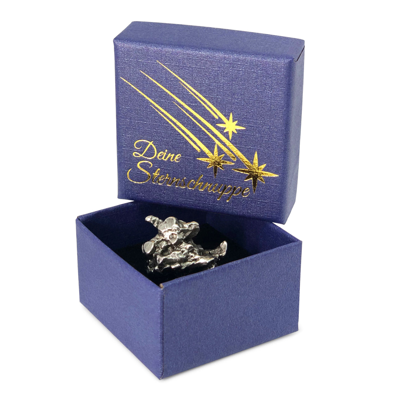 Meteorit mit blauer Box & Echtheitszertifikat