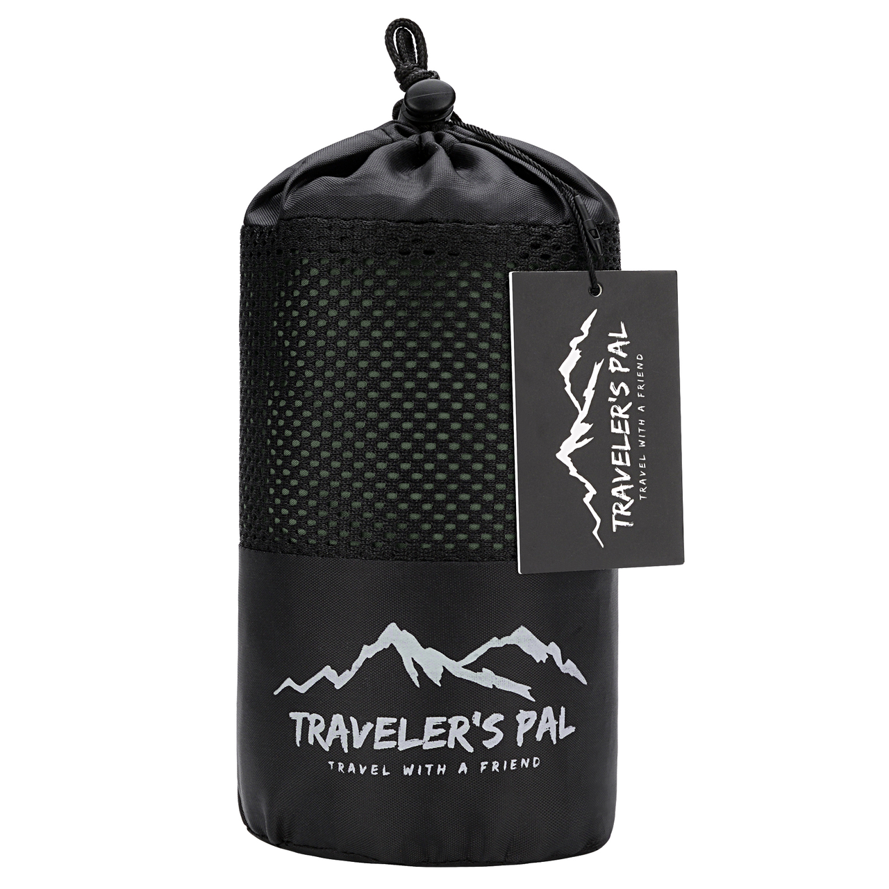 Traveler's Pal Hüttenschlafsack aus 100% Baumwolle - Schlafsack mit Reißverschluss an Seite und Fußende - Leichter und dünner Inlett Sommerschlafsack atmungsaktiv und hautfreundlich Patinagrün.