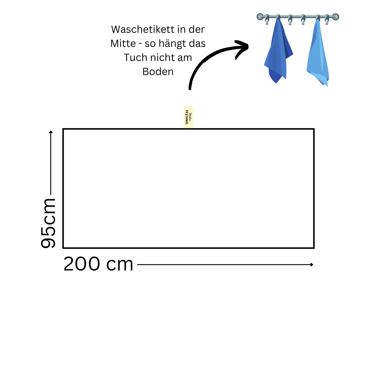 Makai Hamamtuch Silbergrau 100% Baumwolle Pestemal Handtuch 95x200cm Strandtuch Saunatuch Fouta Kuscheldecke Badetuch Yogatuch Duschtuch, Waschetikett in der Mitte so hängt das Tuch nicht am Boden
