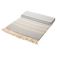 Thumbnail for  Makai Hamamtuch Silbergrau 100% Baumwolle Pestemal Handtuch 95x200cm Strandtuch Saunatuch Fouta Kuscheldecke Badetuch Yogatuch Duschtuch