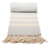 Thumbnail for  Makai Hamamtuch Silbergrau 100% Baumwolle Pestemal Handtuch 95x200cm Strandtuch Saunatuch Fouta Kuscheldecke Badetuch Yogatuch Duschtuch