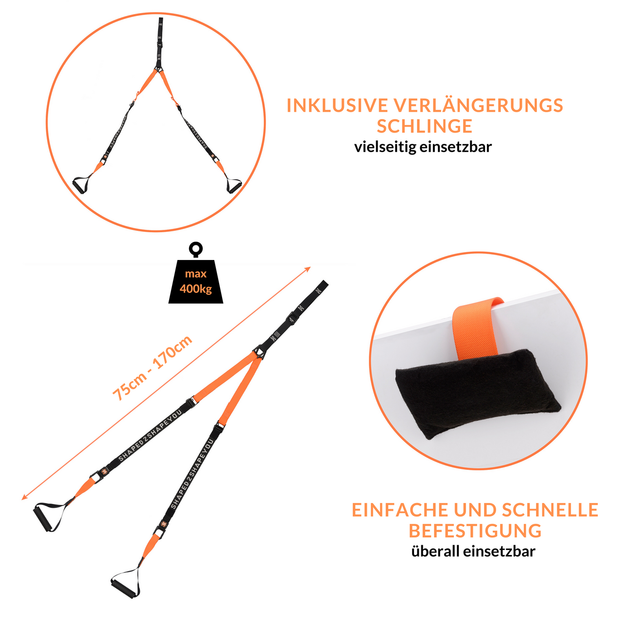 Septagon Sports® Premium Sling Trainer Set V.2022 Suspension Trainer mit Handtuch, Rucksackbeutel und Trainingsbuch - Schlingentrainer für Functional Training mit Türanker + Qualitätszertifikat.