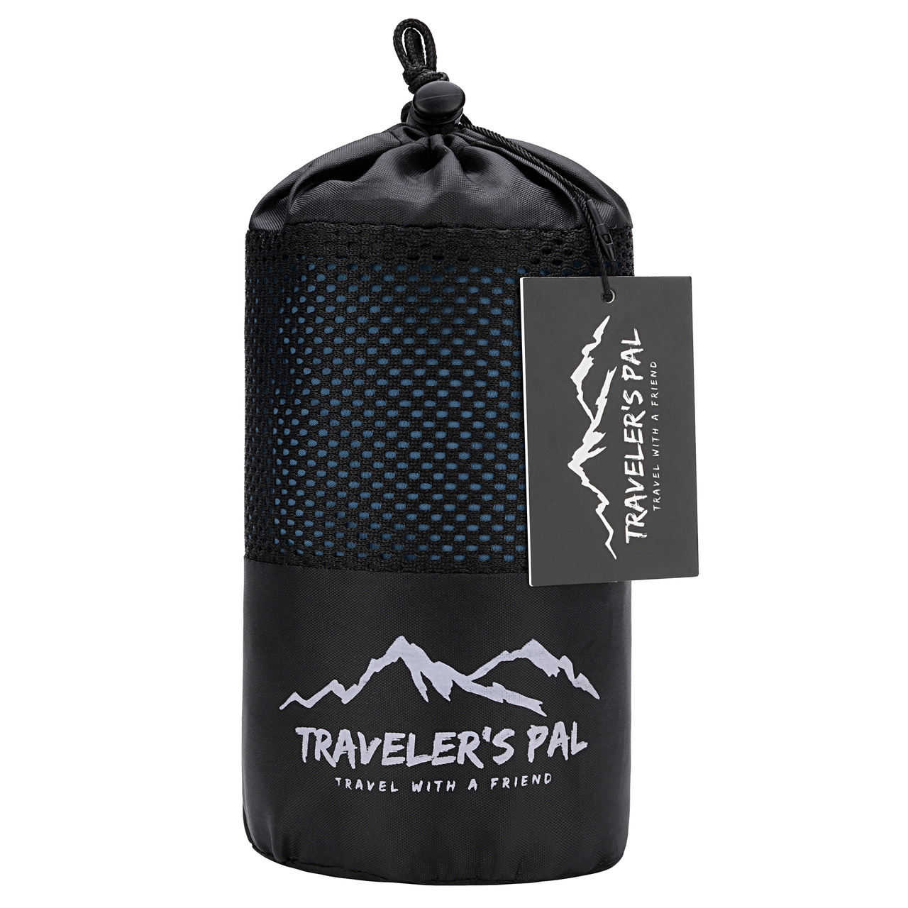 Traveler's Pal Hüttenschlafsack aus 100% Baumwolle - Schlafsack mit Reißverschluss an Seite und Fußende - Leichter und dünner Inlett Sommerschlafsack atmungsaktiv und hautfreundlich Indigoblau.