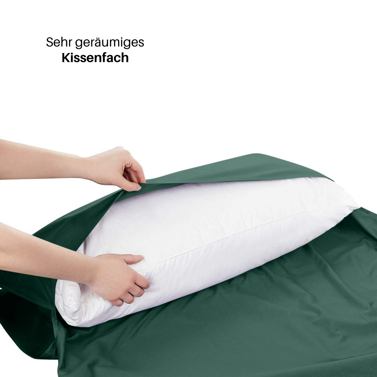 Traveler's Pal Hüttenschlafsack aus 100% Baumwolle - Schlafsack mit Reißverschluss an Seite und Fußende - Leichter und dünner Inlett Sommerschlafsack atmungsaktiv und hautfreundlich Patinagrün. Sehr geräumiges Kissenfach. 